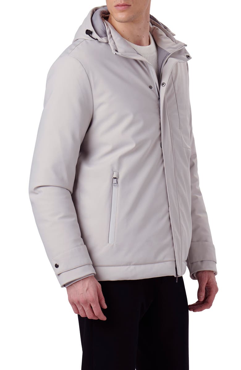 Bugatchi Full Zip Hooded Bomber Jacket, Alternate, color, 