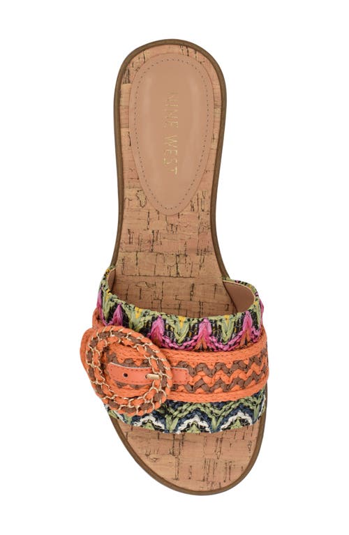 Nine West Poland Slide Sandal In Orange