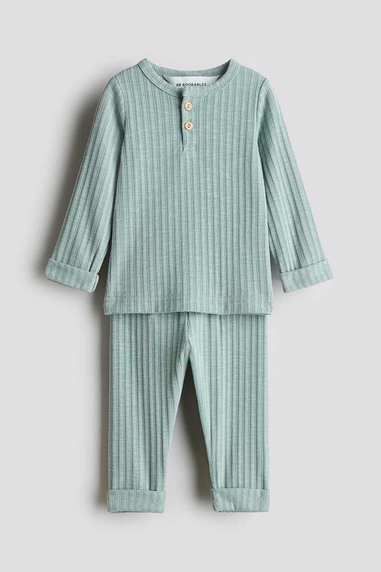 2-piece Ribbed Jersey Set, Main, color, Light green