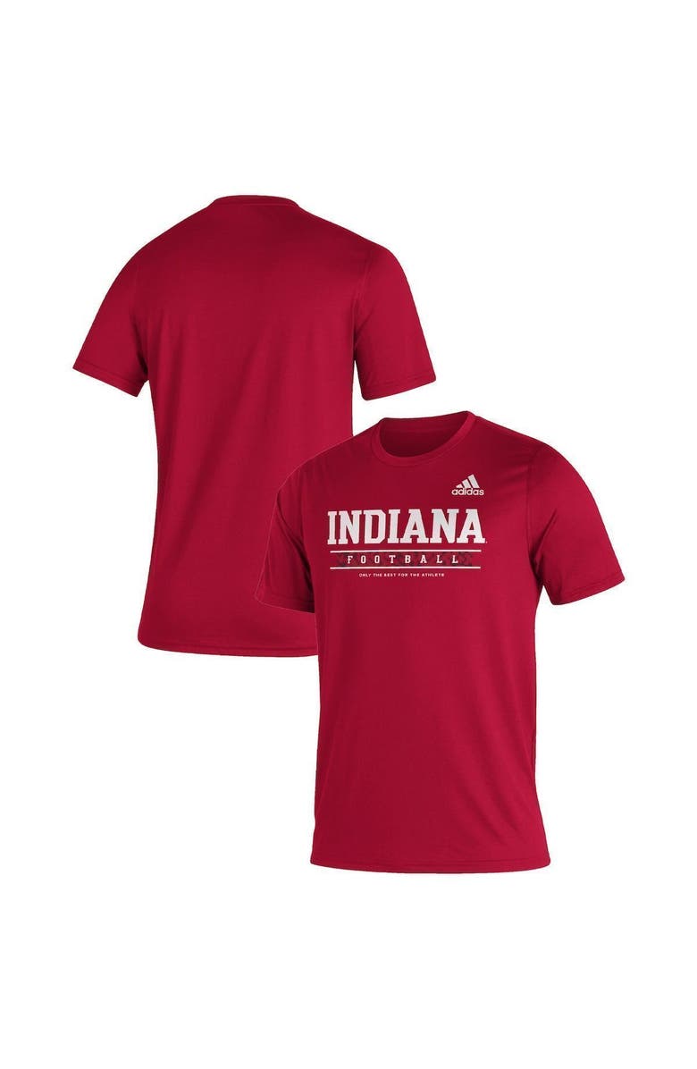 adidas Men's adidas Crimson Indiana Hoosiers Sideline Football Locker Practice Creator AEROREADY T-Shirt, Alternate, color, 