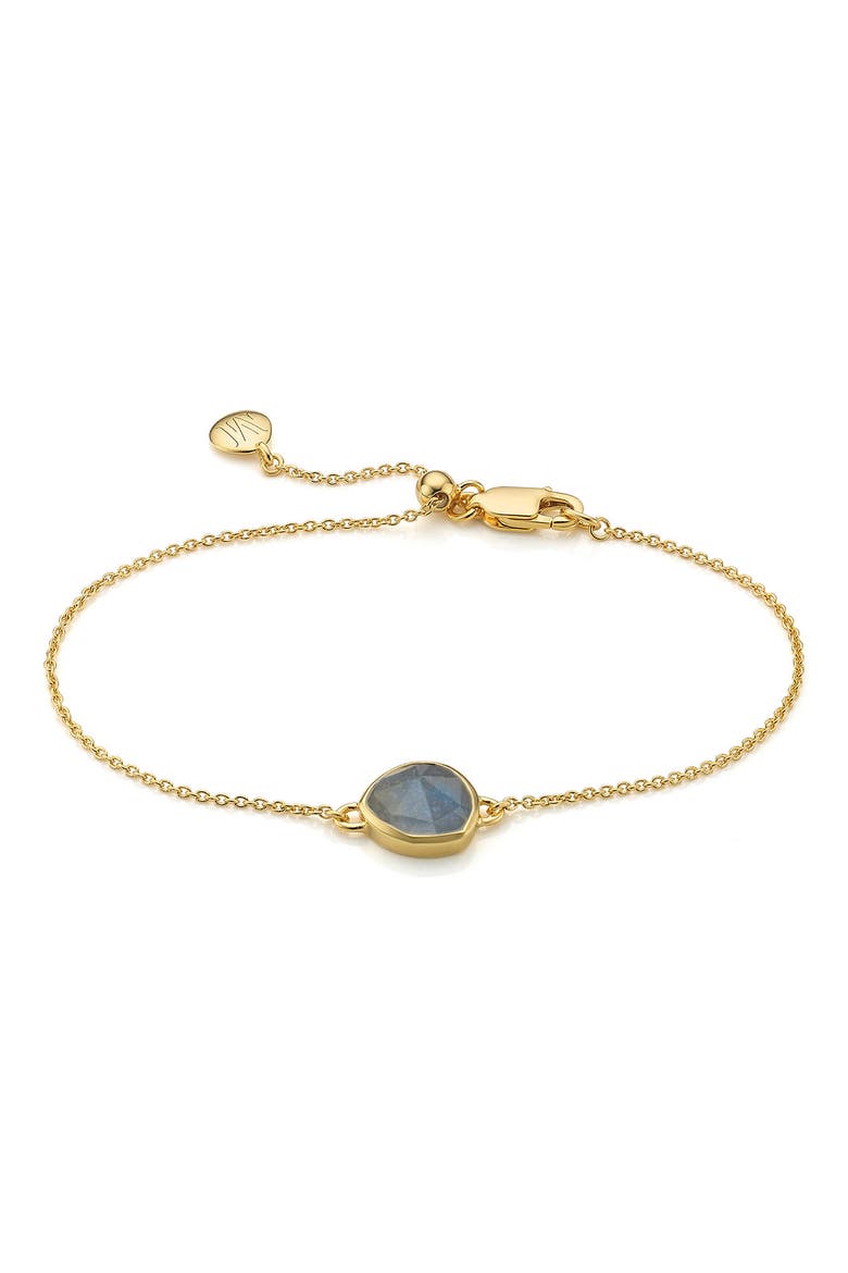 18K Gold Vermeil Siren Labradorite Charm Bracelet, Main, color, GP