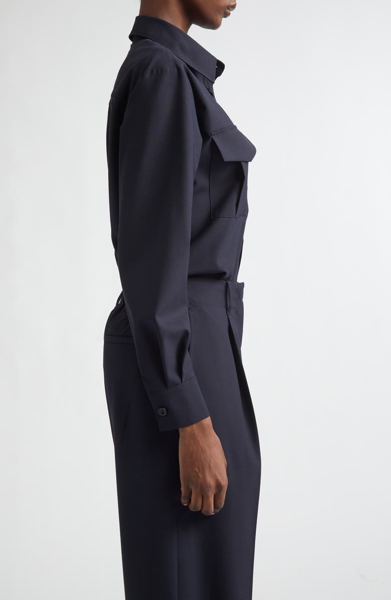 Herno Oversize Lightweight Stretch Blend Button-Up Shirt, Alternate, color, 9200 Navy