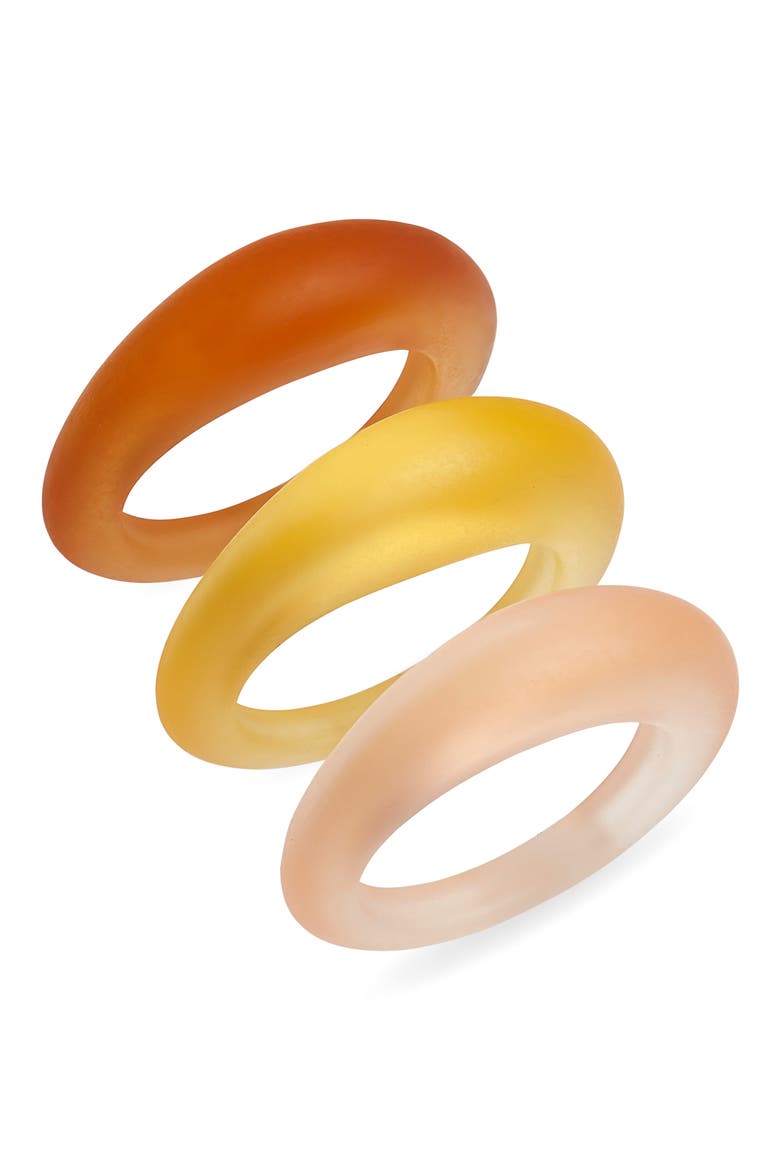 Set of 3 Ombré Resin Rings, Main, color, SUNSET OMBRE