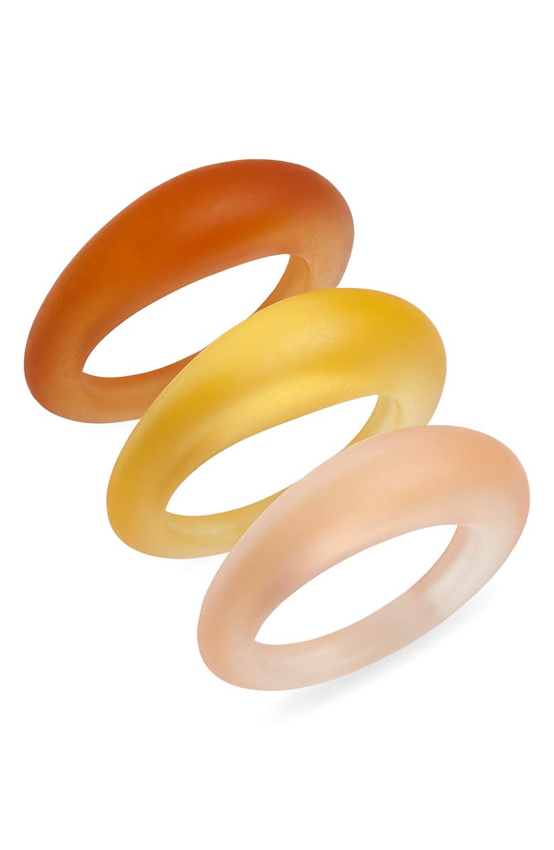 Open Edit Set of 3 Ombré Resin Rings, Main, color, Sunset Ombre