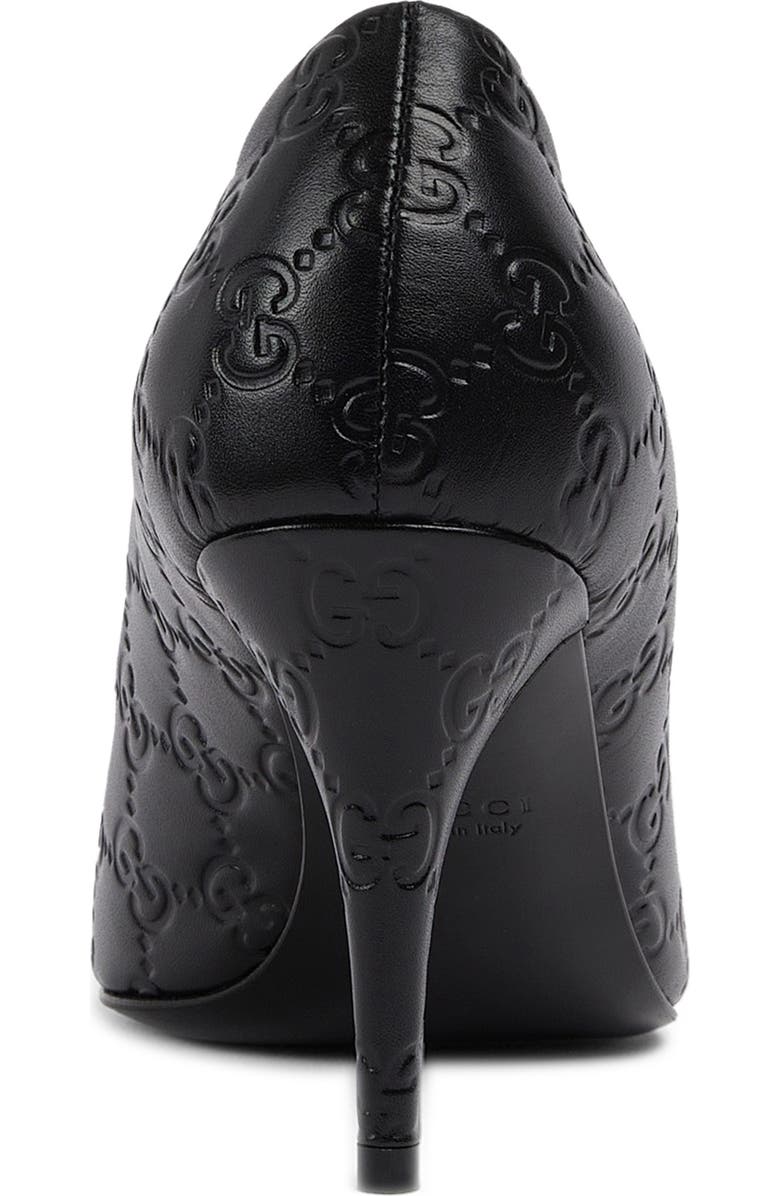 Gucci Erin Horsebit GG Embossed Leather Pump, Alternate, color, Black