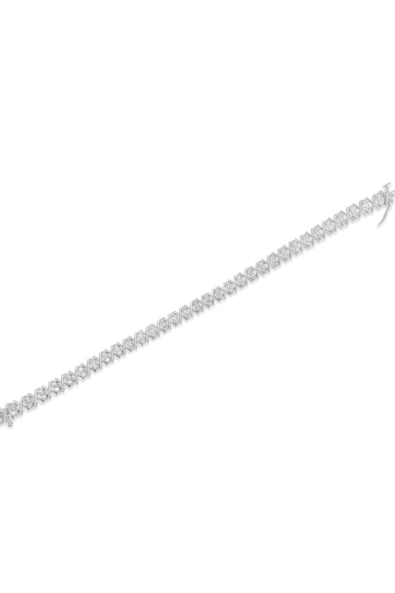 Silver 1.0 Ctw Diamond Miracle-Set X-Link Tennis Bracelet, Alternate, color, White