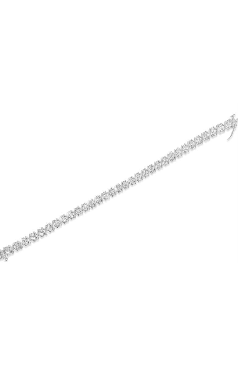 Haus of Brilliance Silver 1.0 Ctw Diamond Miracle-Set X-Link Tennis Bracelet, Alternate, color, White