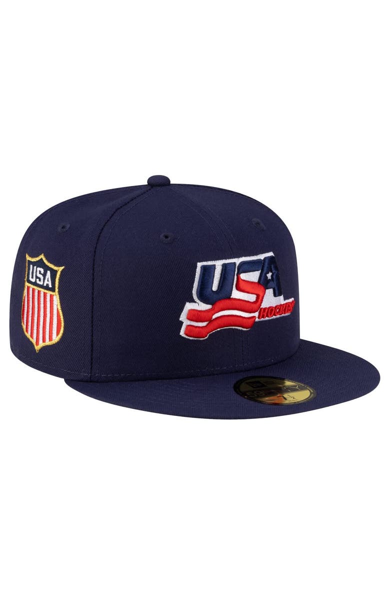 New Era Men's New Era Navy US Hockey 59FIFTY Fitted Hat, Main, color, Navy