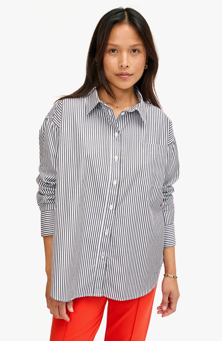 Clare V. Emilette Oversize Button-Up Shirt, Alternate, color, 