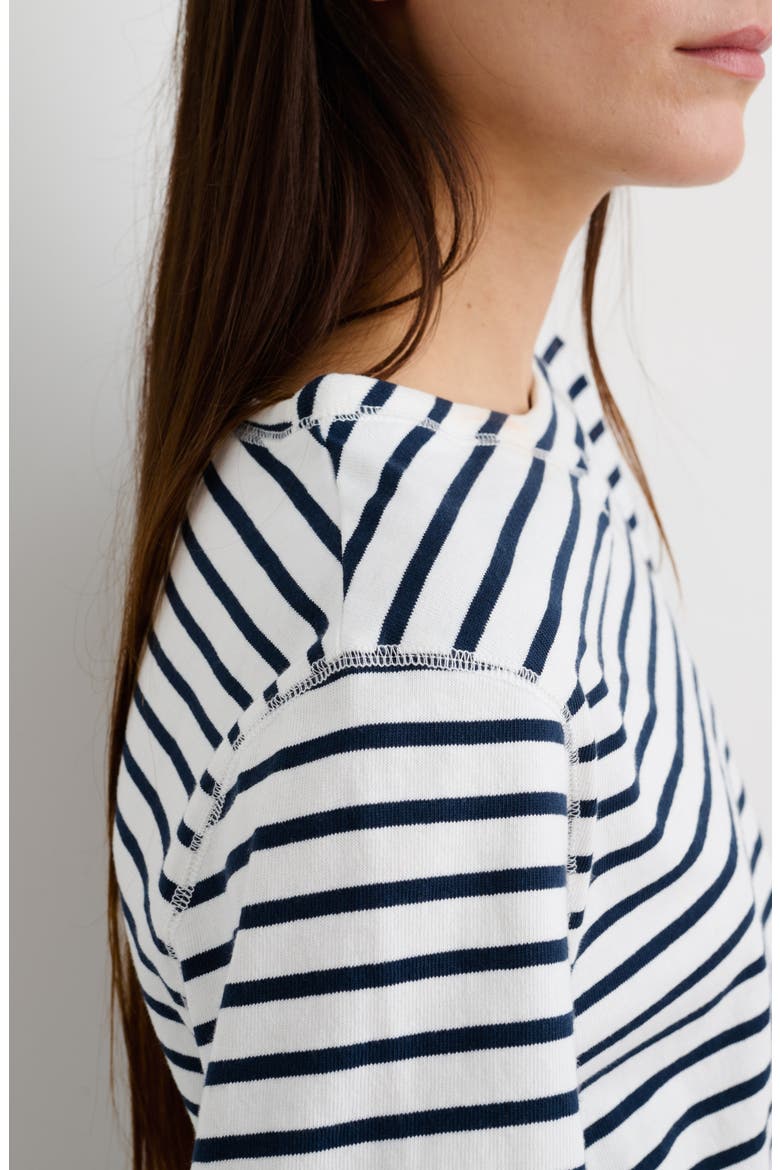 Lakeside Stripe Crewneck Top, Alternate, color, OFF WHITE/ NAVY