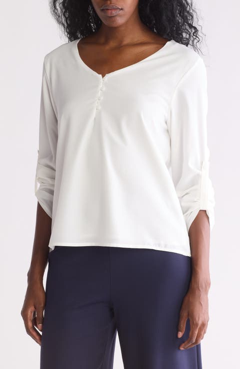 Button Back Long Sleeve Top