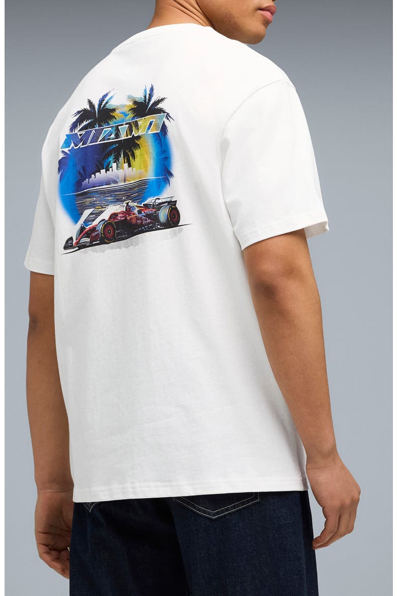 Ferrari Miami Cotton Graphic T-Shirt, Alternate, color, PUMA WHITE