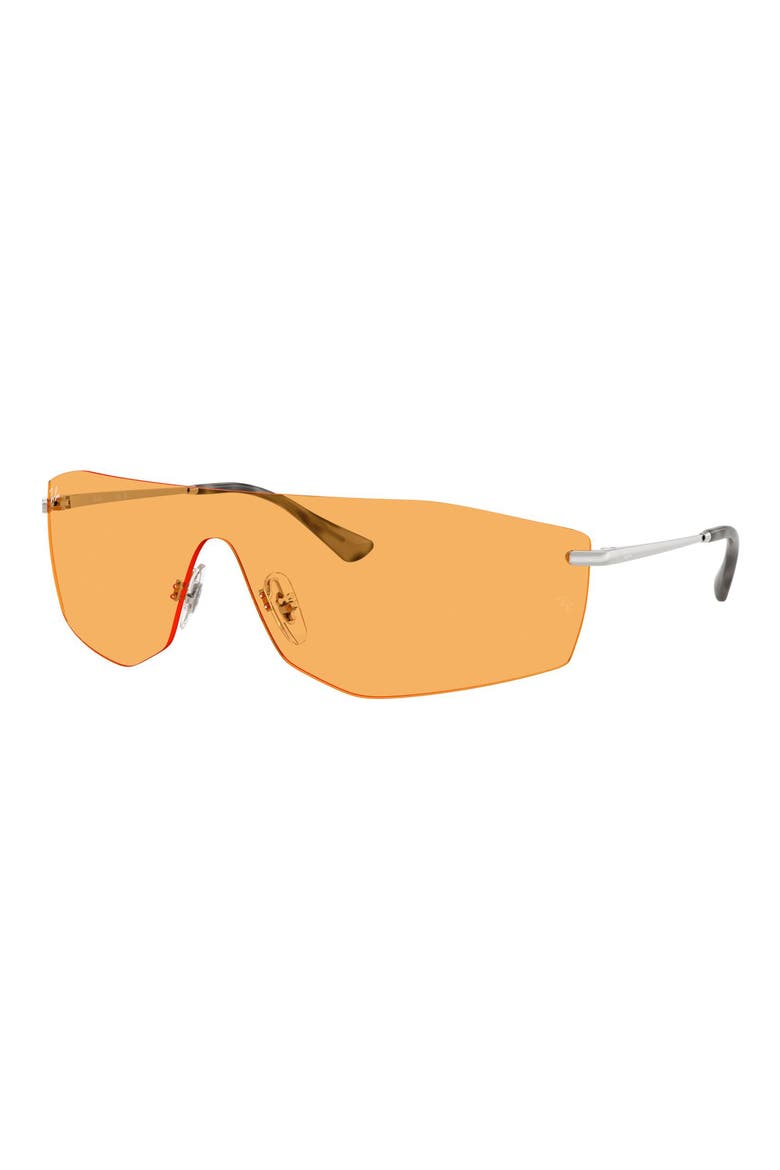 Alix Bio-Based 141mm Rimless Shield Sunglasses, Alternate, color, SILVER / YELLOW