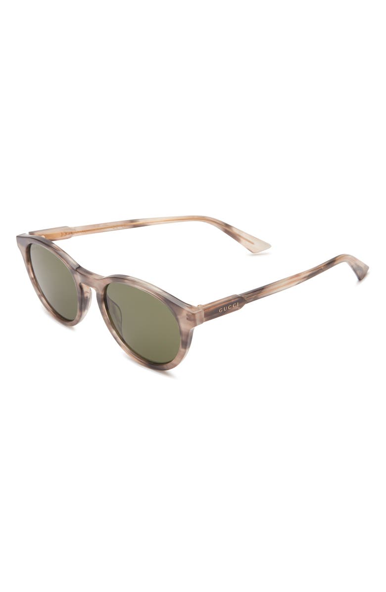 Gucci 52mm Round Sunglasses, Alternate, color, Havana Havana Green