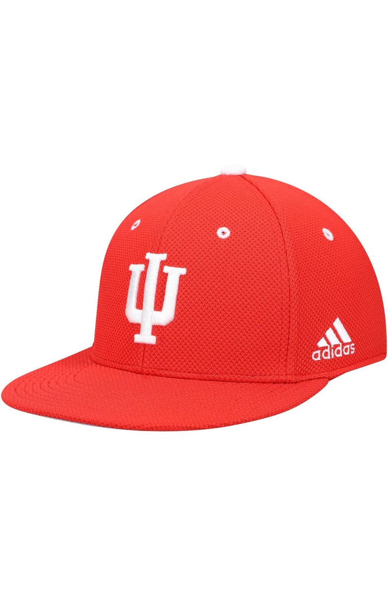 adidas Men's adidas Crimson Indiana Hoosiers On-Field Baseball Fitted Hat, Main, color, Crimson