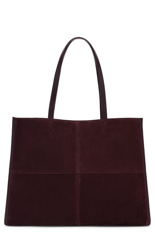 Mango Leather Shopper Bag In Burgundy