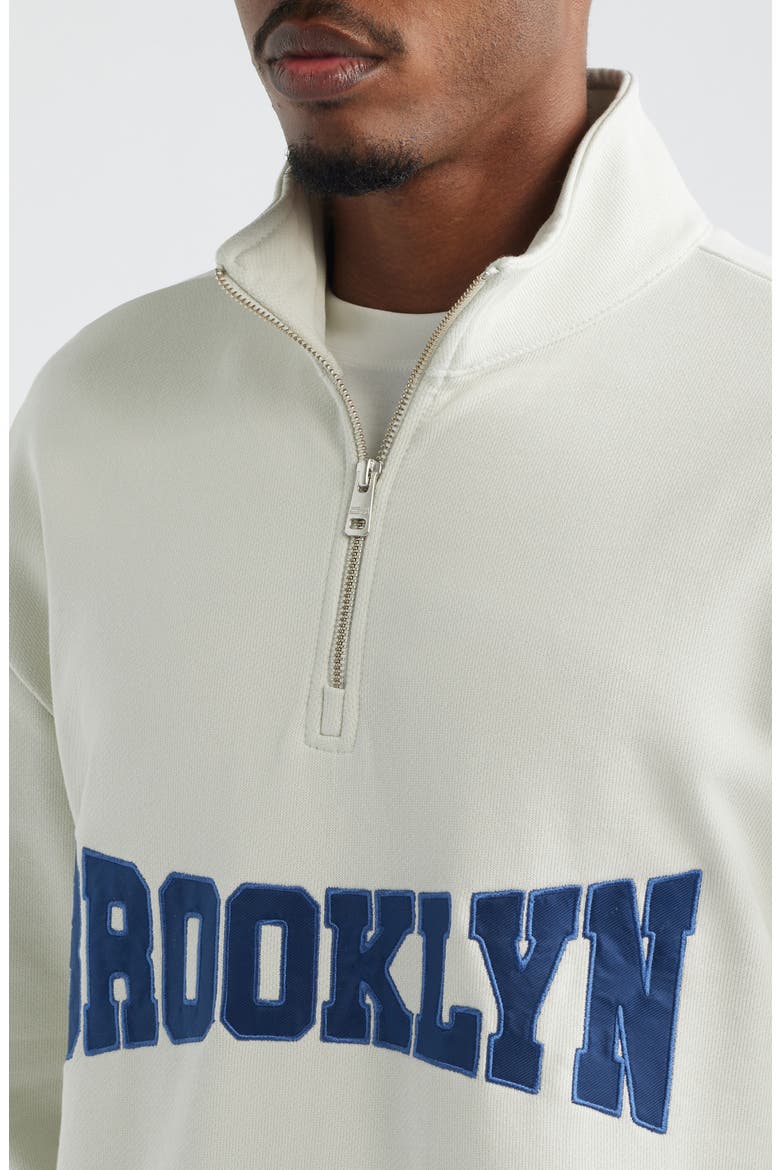 Brooklyn Half Zip Sweatshirt, Alternate, color, WHITE ONYX