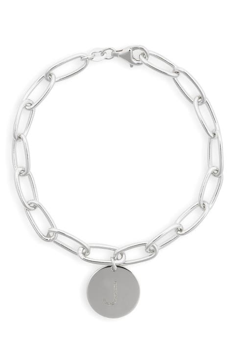 Initial Disc Charm Bracelet