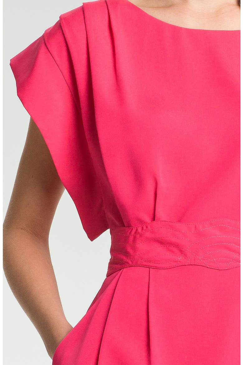 Drape Sleeve Sash Belt Dress, Alternate, color, LIPSTICK