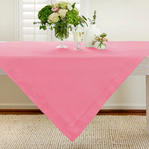 Linen Table Throw 52 x 52 Inch for Dining Table, Holiday and Everyday Table Decor - Fete