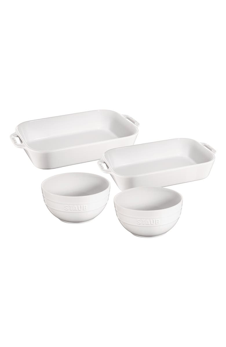 Staub 4-Piece Ceramic Baking Dishes, Main, color, 