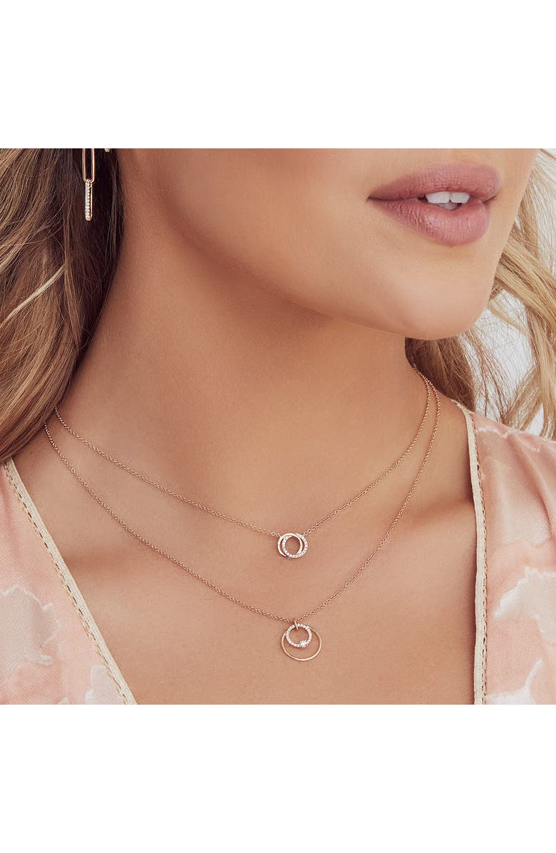 ALLUREZ Diamond Accented Love Knot Pendant Necklace 14k, Alternate, color, Diamond