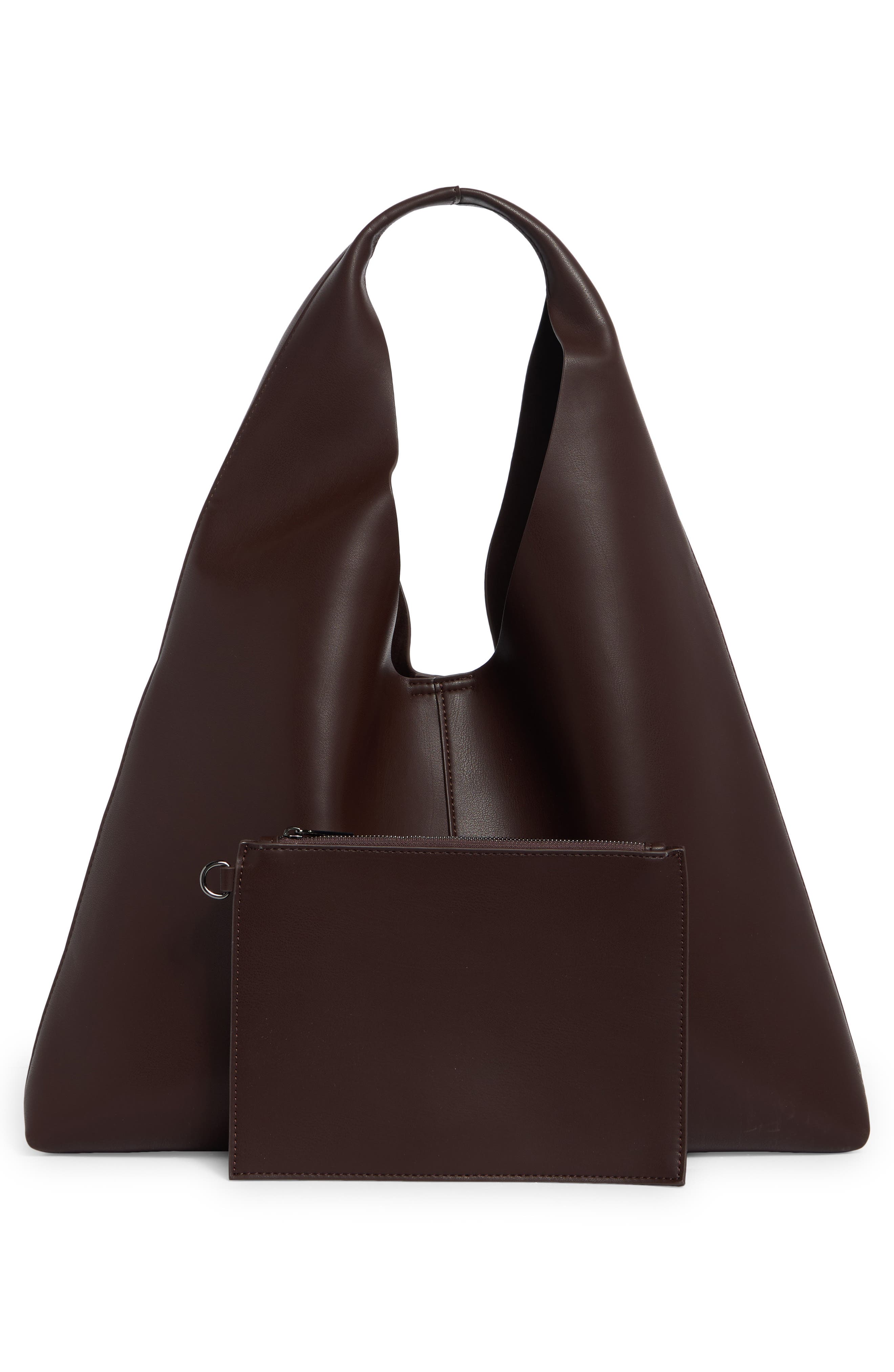 BCBG Triangle Hobo Bag, Alternate, color, Chocolate
