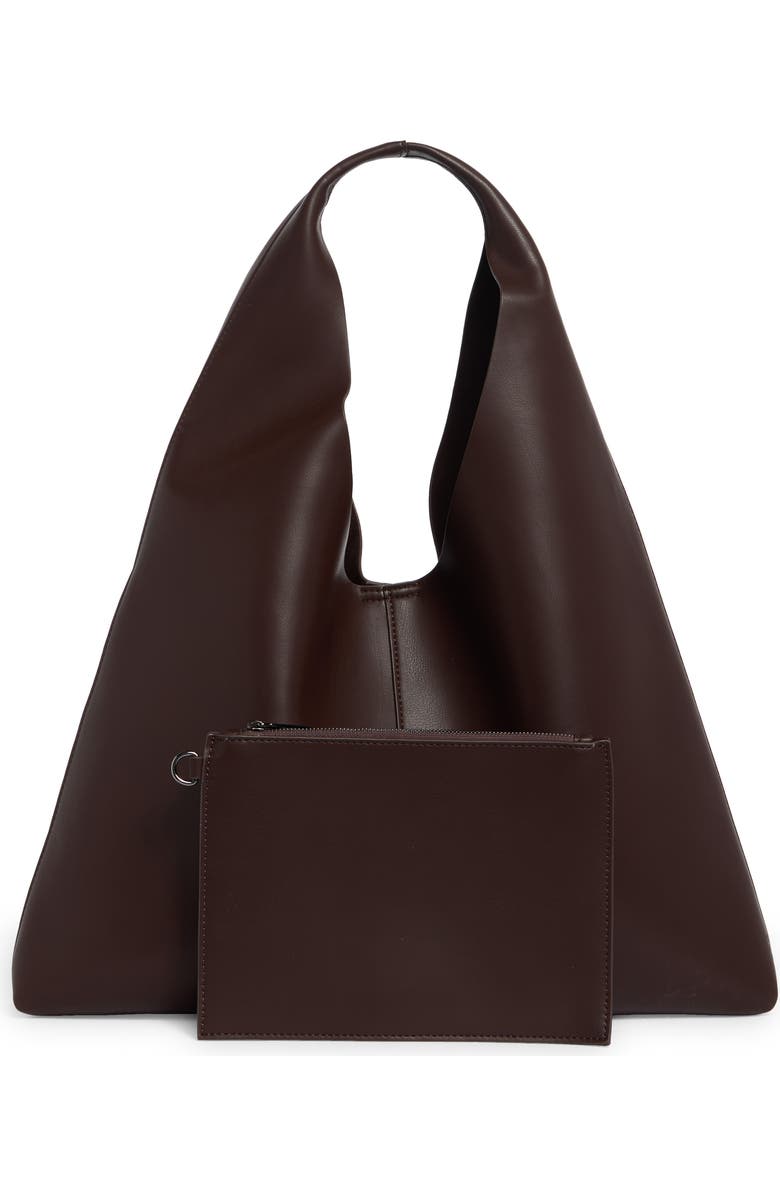 BCBG Triangle Hobo Bag, Alternate, color, Chocolate