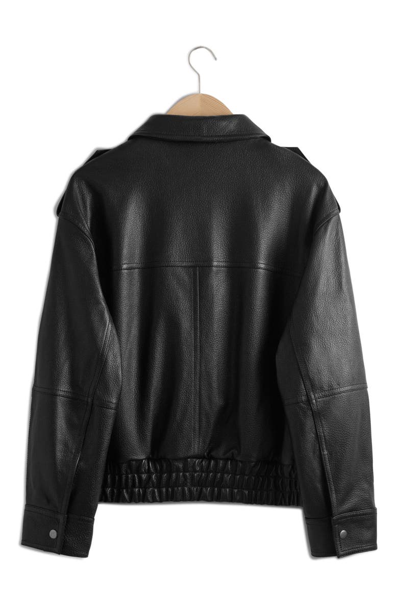 Leather Jacket, Alternate, color, BLACK DARK