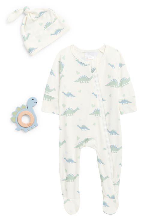 Dino Family Footie, Hat & Teether Set (Baby)