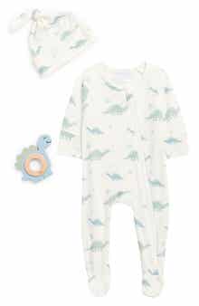 Toby Dino Family Footie, Hat & Teether Set