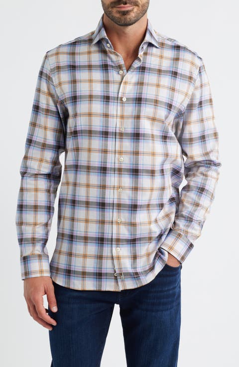 Riling Plaid Top Shelf Cotton Twill Button-Up Shirt