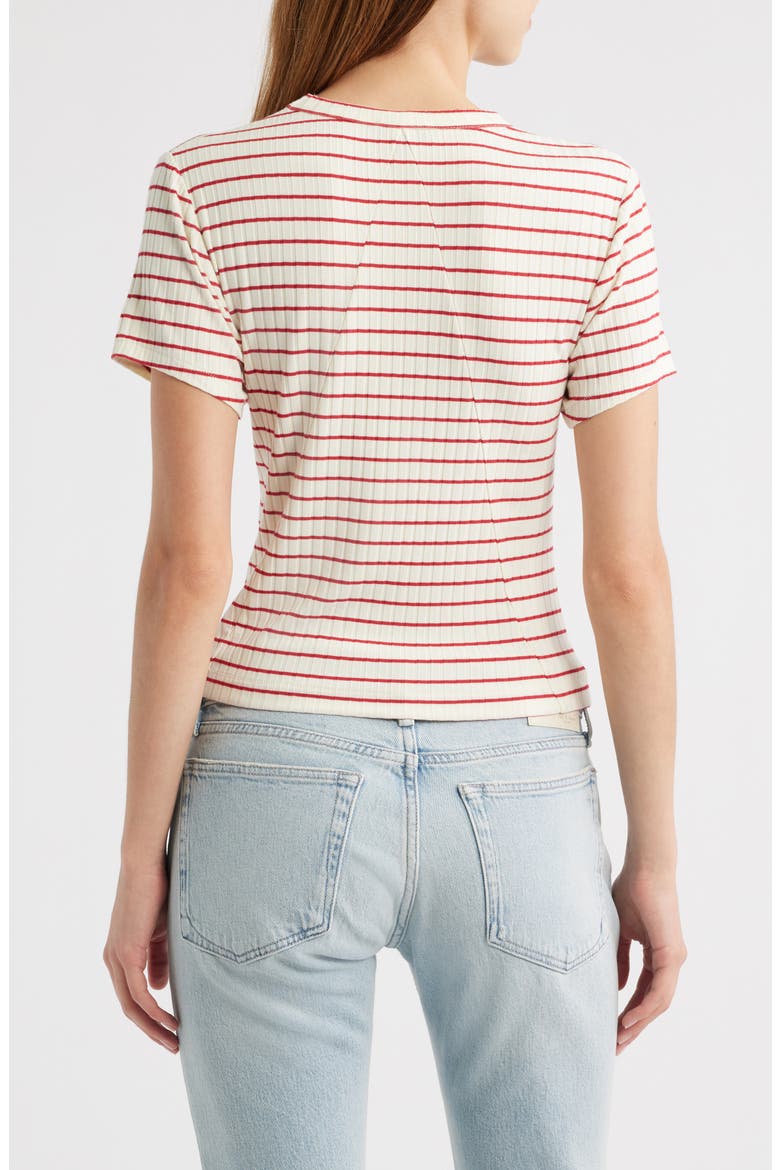 Luca Stripe Rib Baby T-Shirt, Alternate, color, RED MULTI