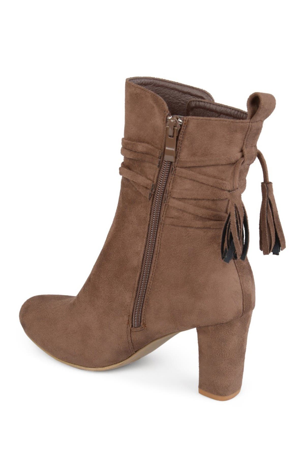 JOURNEE Zuri Tassel Ankle Bootie, Alternate, color, Taupe