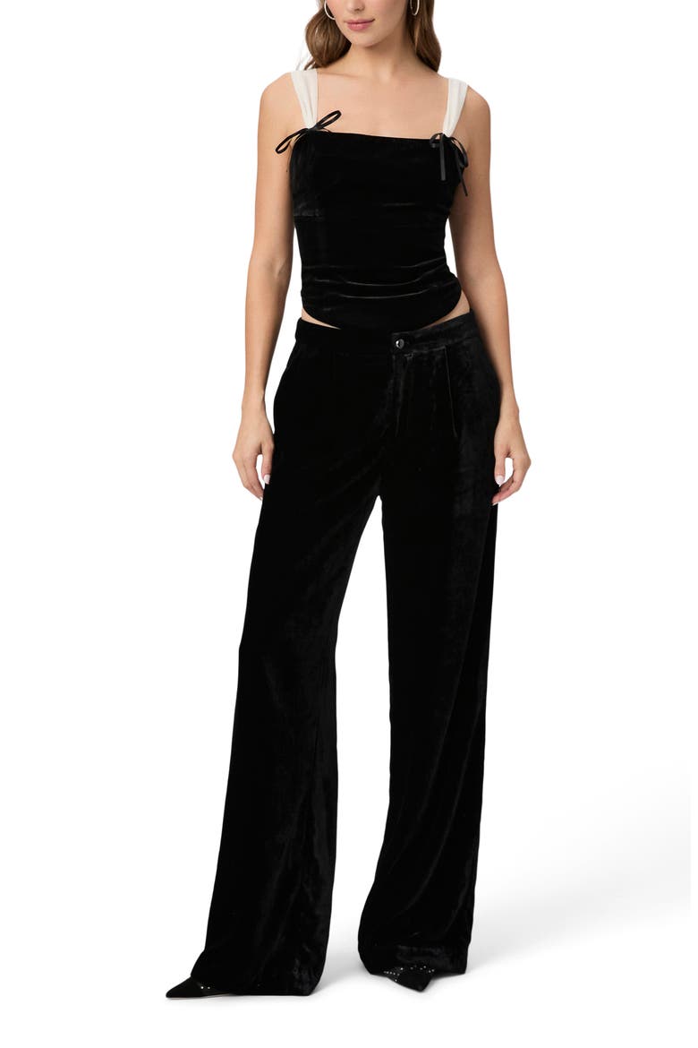 Tuli Velvet Tank, Alternate, color, BLACK/ WHITE