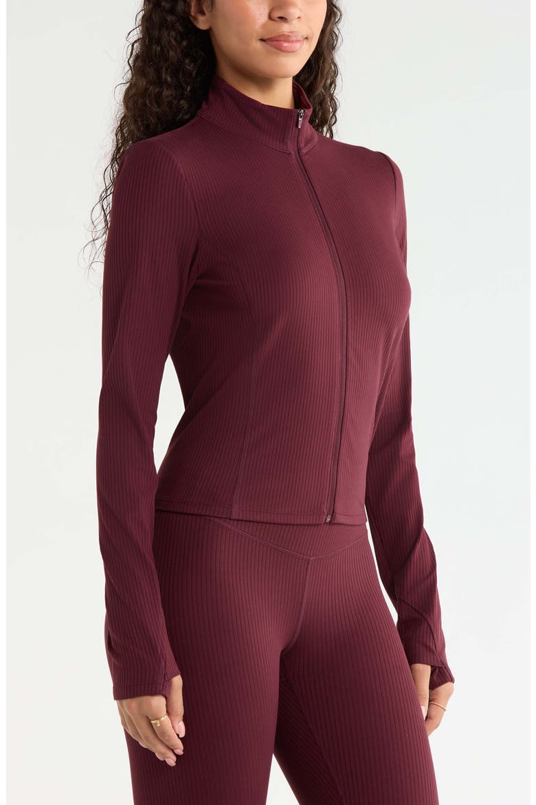Thrive 2.0 Rib Full Zip Jacket, Alternate, color, BURGUNDY STEM