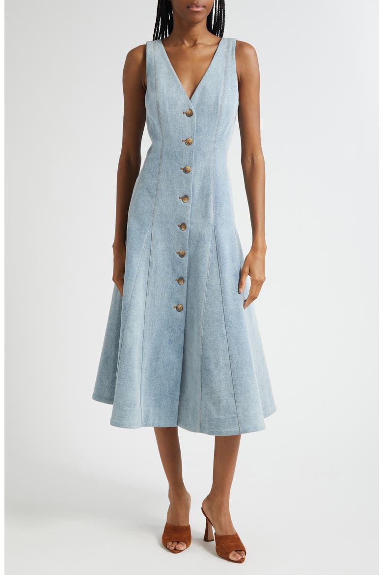 Lou A-Line Denim Dress, Main, color, BLUE MIRAGE