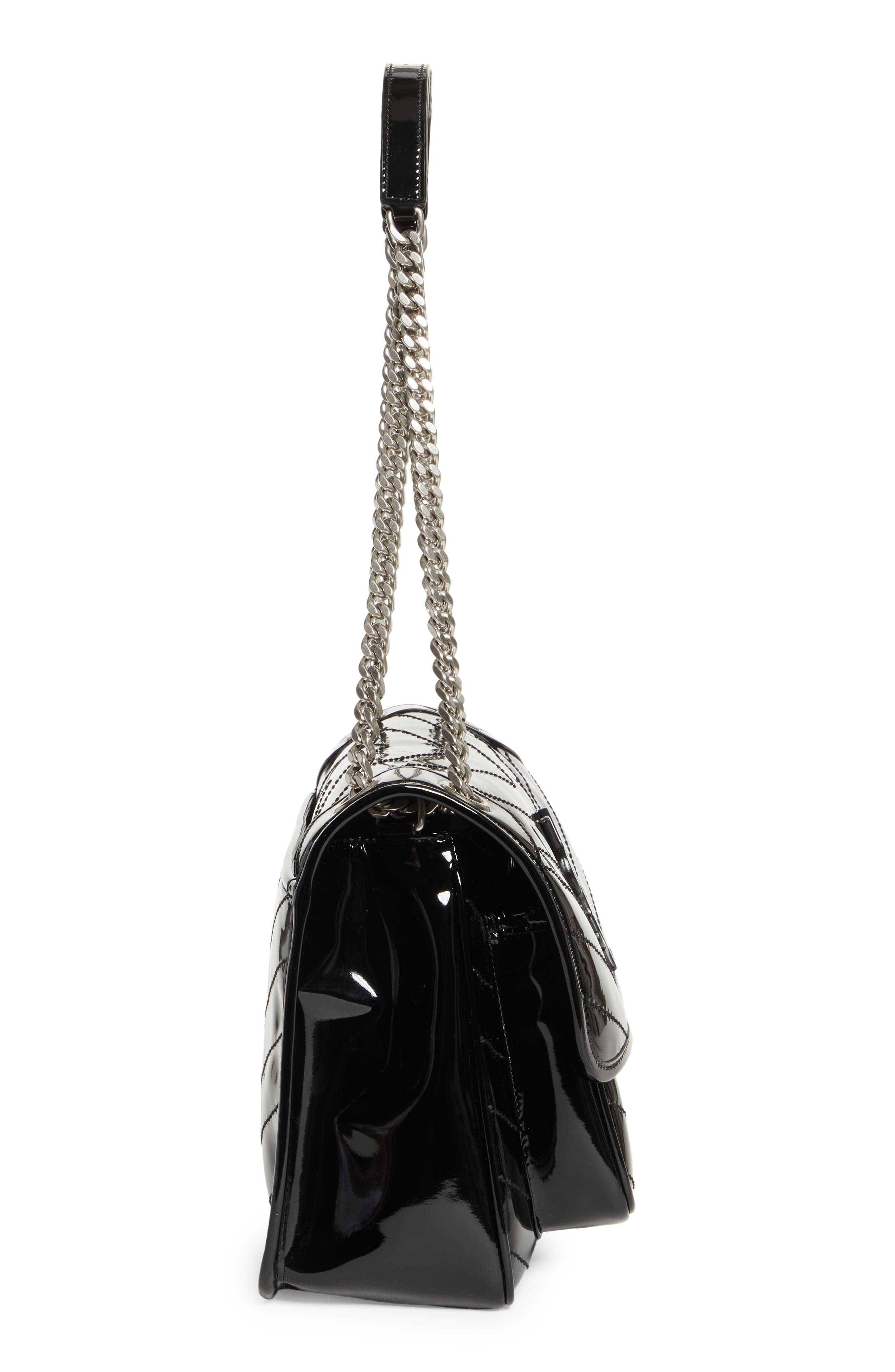 Saint Laurent Medium Niki Patent Leather Convertible Crossbody Bag, Alternate, color, 