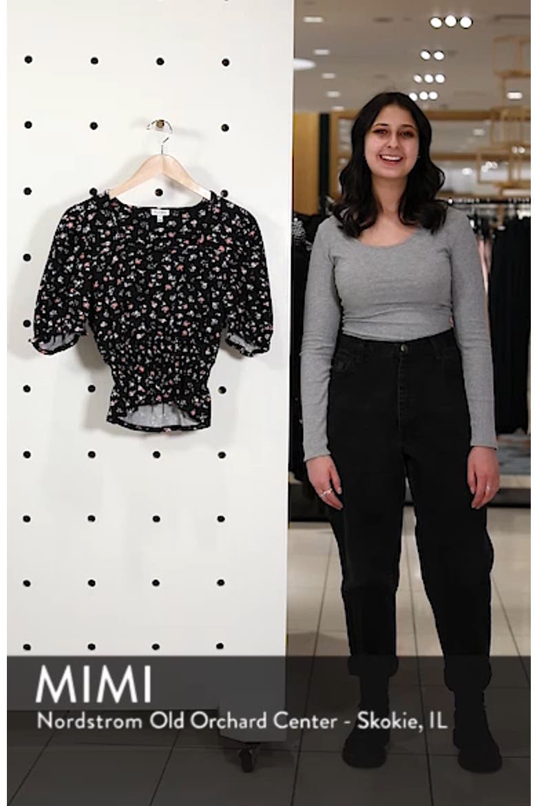 Floral Print Smock Waist Top video