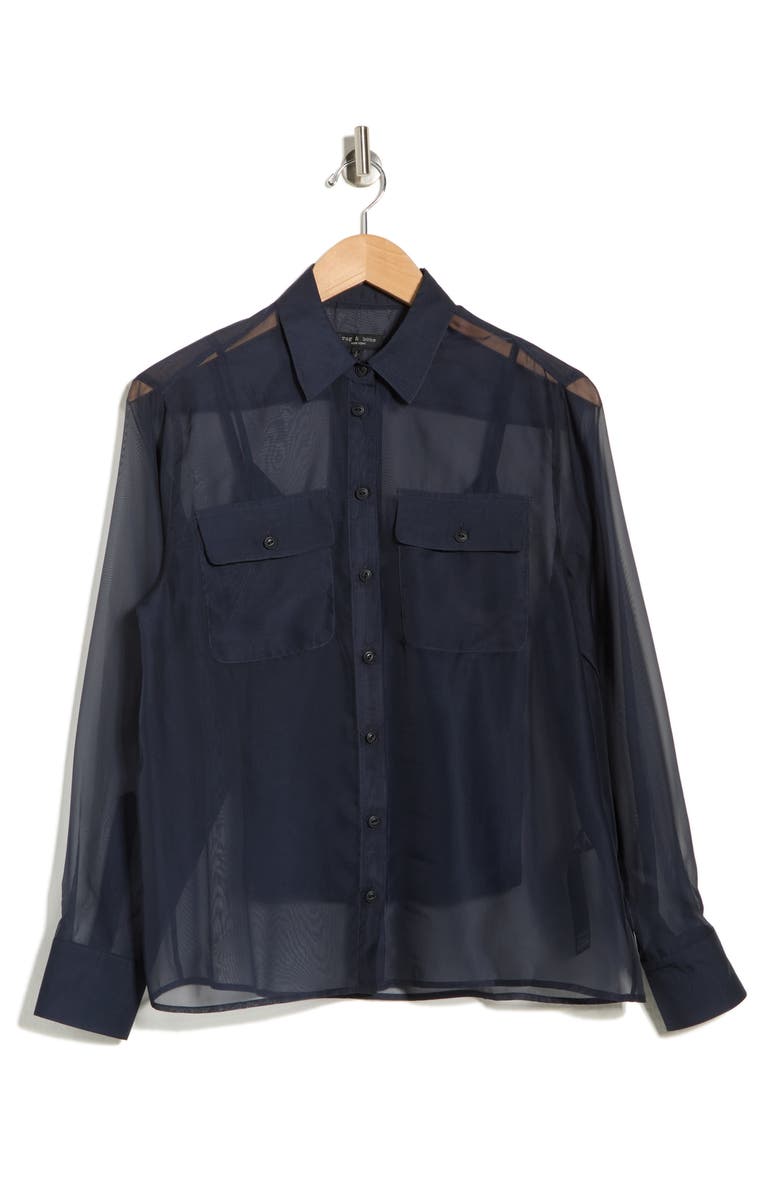 rag & bone Sonica Button-Up Shirt, Alternate, color, Navy