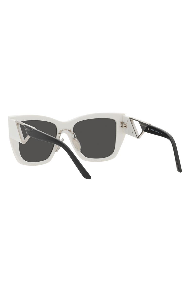 Prada 54mm Geometric Sunglasses, Alternate, color, Bone