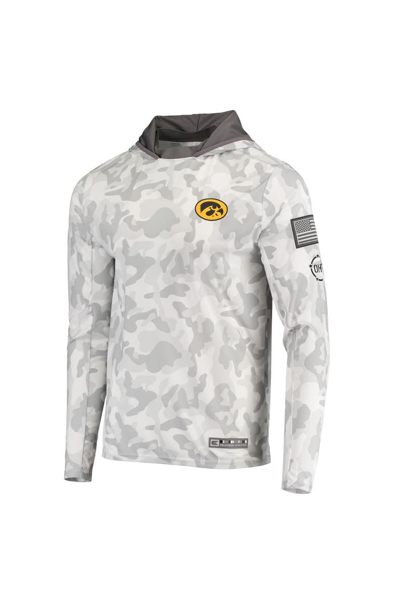 COLOSSEUM Men's Colosseum Arctic Camo Iowa Hawkeyes OHT Military Appreciation Long Sleeve Hoodie Top, Alternate, color, Arctic Camo