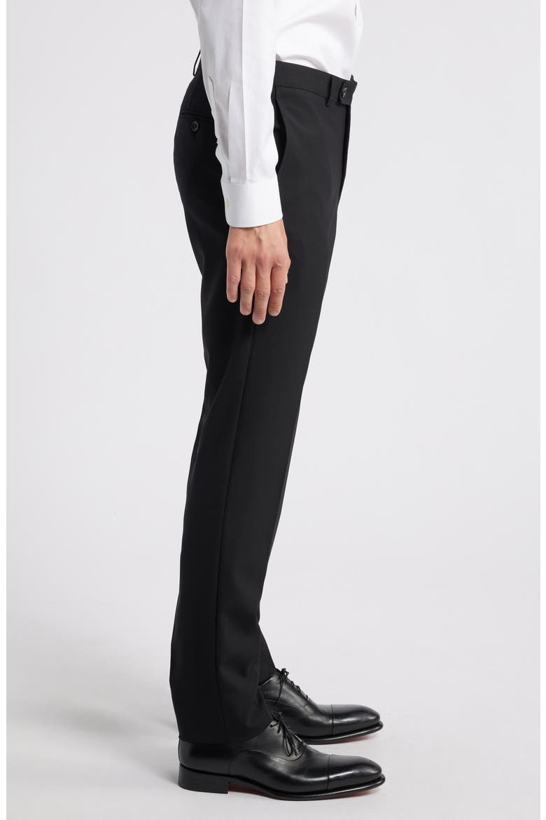Patrick Flat Front Stretch Wool Dress Pants, Alternate, color, BLACK