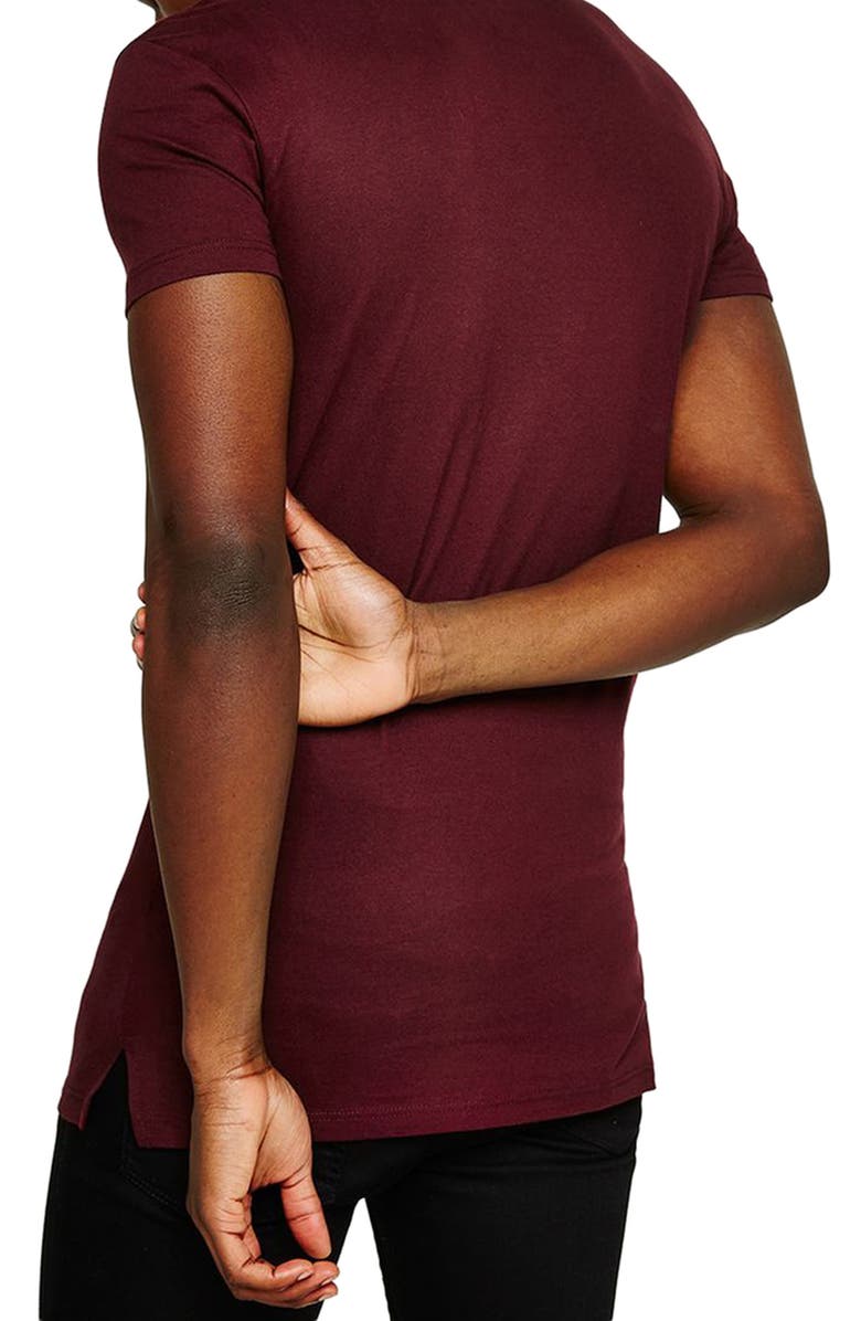 Topman Muscle Fit Longline T-Shirt, Alternate, color,