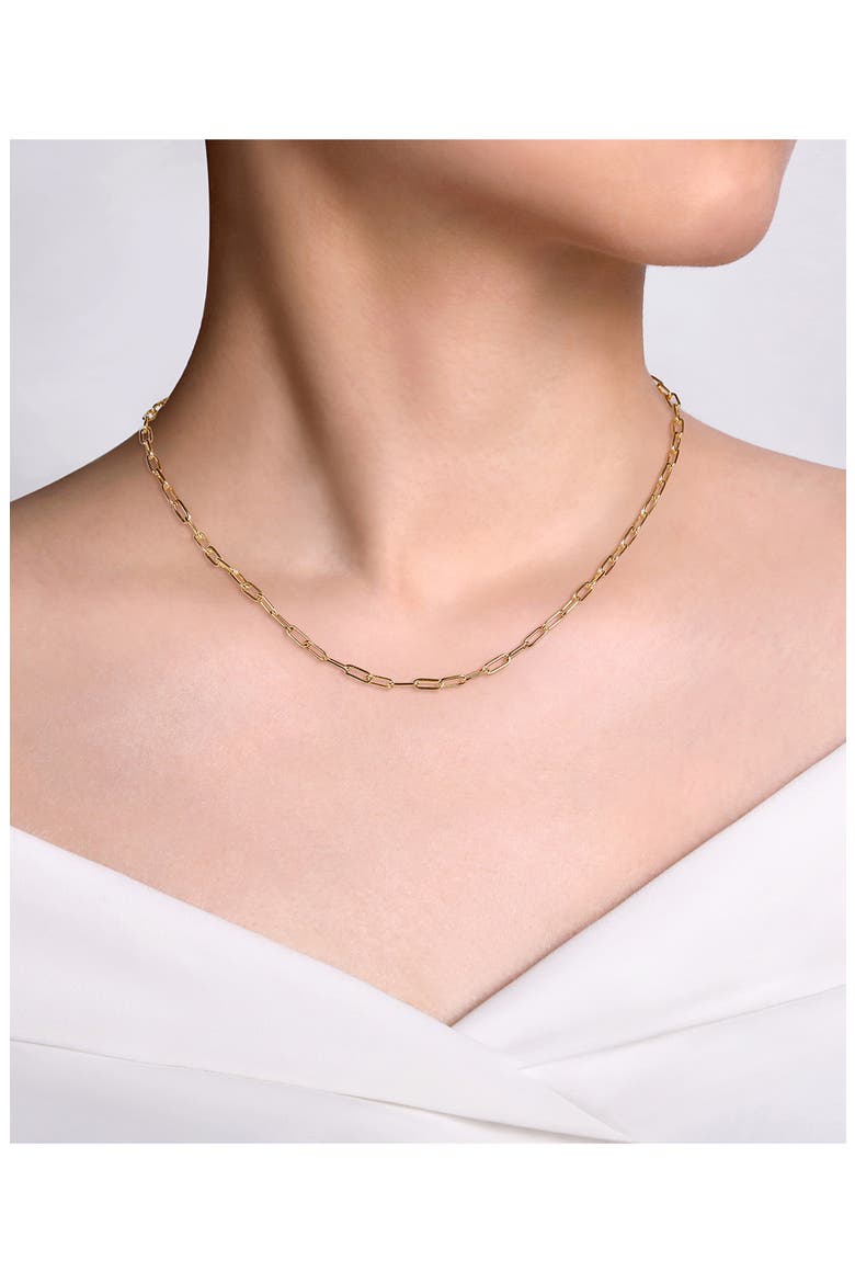 14k Gold Paper Clip Chain Necklace, Alternate, color, 14K YELLOW GOLD