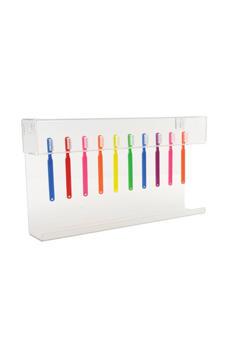 Kaplan Early Learning Company Hygienic Toothbrush Holder for 10 Brushes, Main, color, Clear