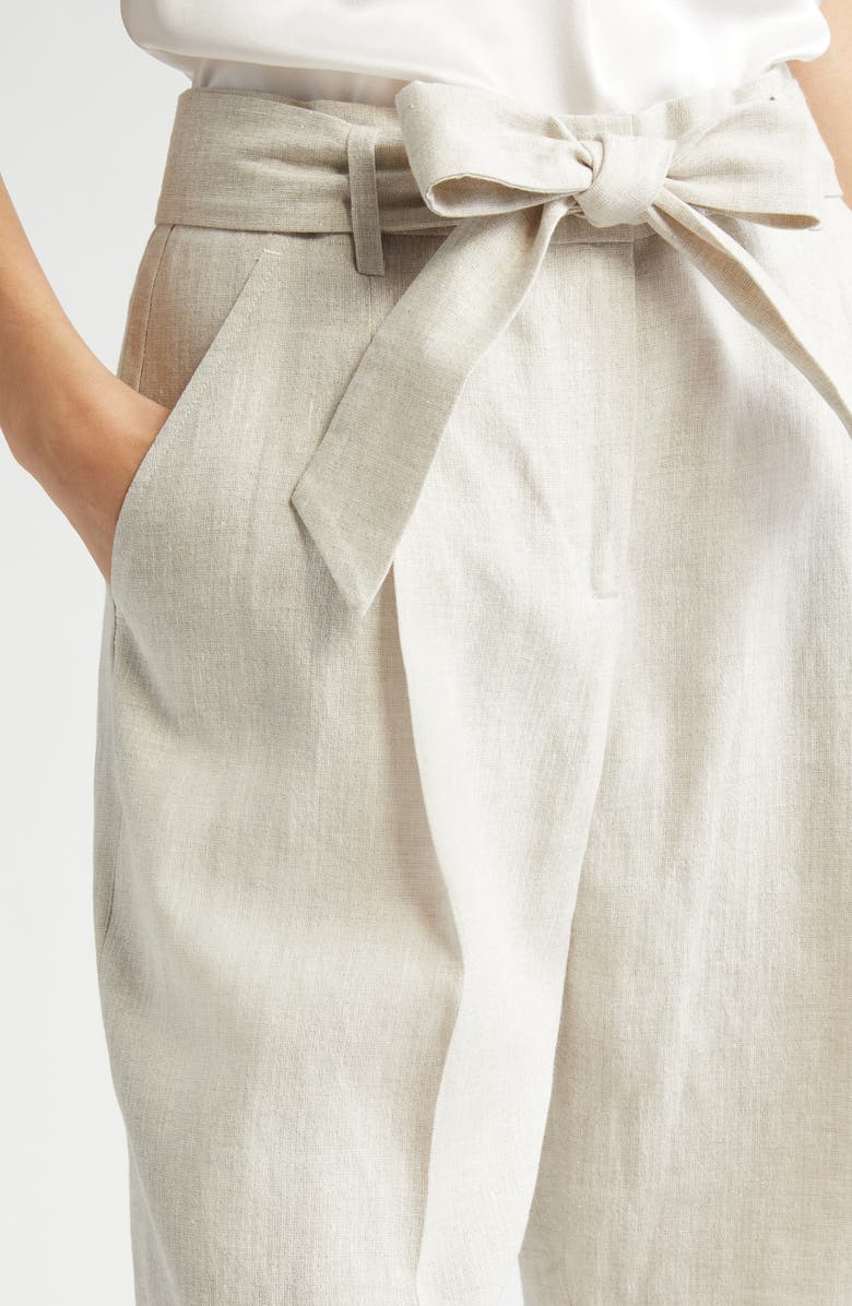 Eleventy Linen Blend Belted Bermuda Shorts, Alternate, color, 