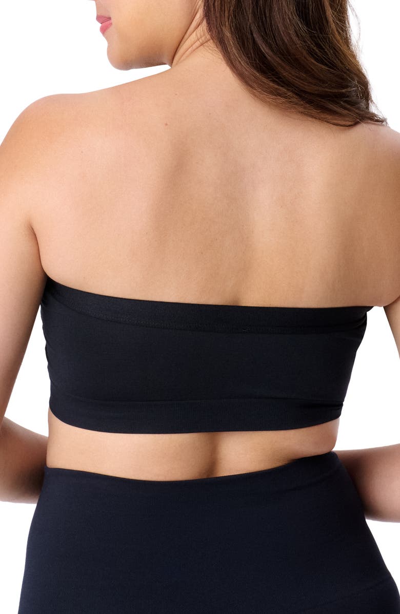 MOTHERHOOD MATERNITY Motherhood Women's Maternity Seamless Front Close Nursing and Hands-Free Pumping Bandeau Bra, Alternate, color, Core Black