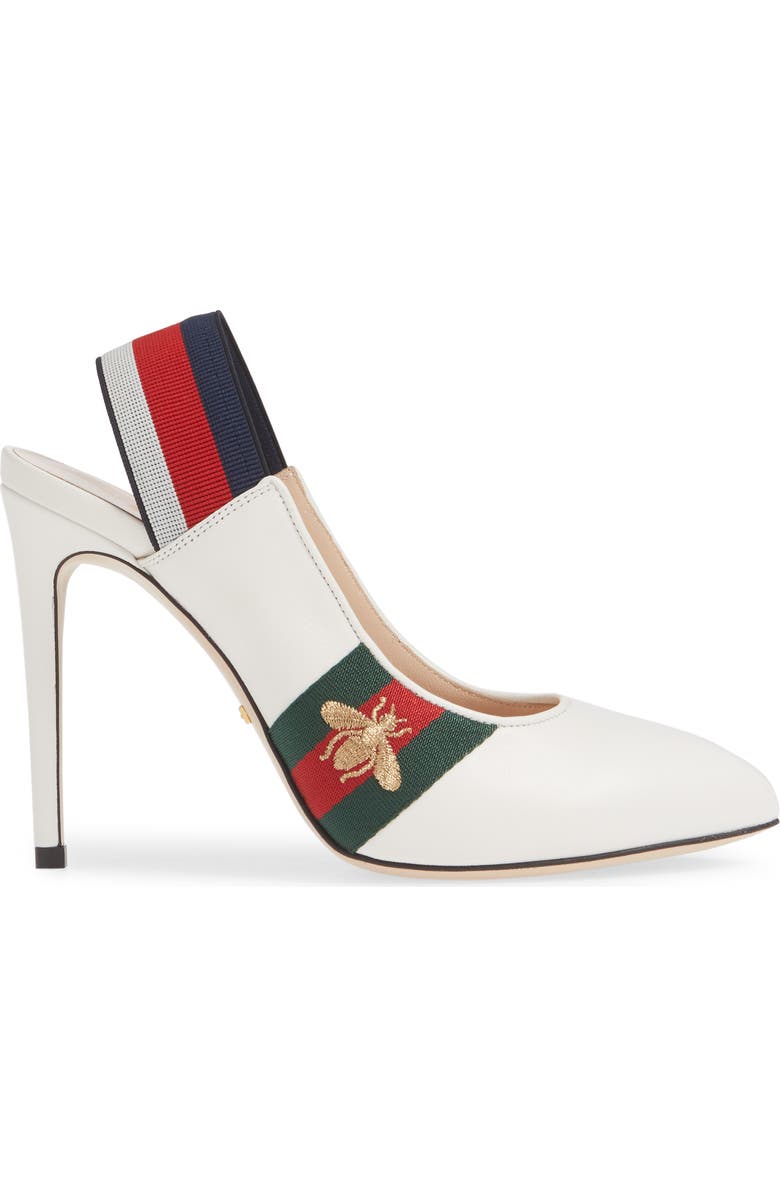 Gucci Sylvie Bee Slingback Pump, Alternate, color,