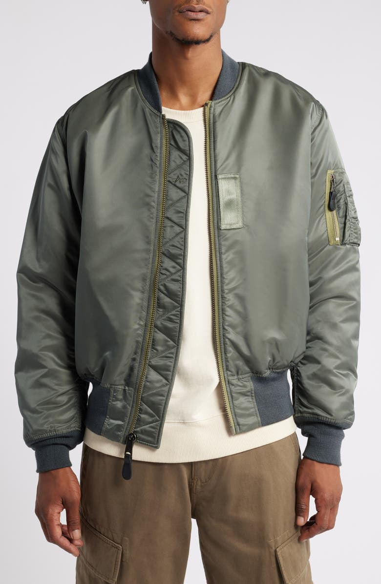 Alpha Industries 1960s MA-1 Flight Jacket, Main, color, Field Gray